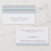 Modern Pastel Colorful Chevron Pattern Visitekaartje (Voorkant / Achterkant)