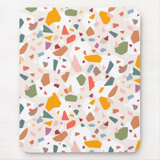 Modern Pastel Colorful Terrazzo Pattern Hoesje-M Muismat (Voorkant)