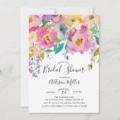 Modern Pastel Floral Bridal Shower Kaart (Voorkant)