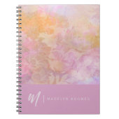 Modern Pastel Floral Pattern Monogram Notitieboek (Voorkant)