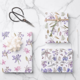 Modern Pastel Flowers Tuin Baby shower Party Inpakpapier Vel