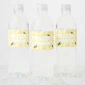 Modern Pastel geel Bumble Bee Custom Baby shower Waterfles Etiket (Flessen)