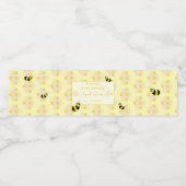 Modern Pastel geel Bumble Bee Custom Baby shower Waterfles Etiket (Enkel label)