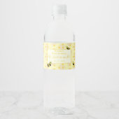 Modern Pastel geel Bumble Bee Custom Baby shower Waterfles Etiket (Voorkant)