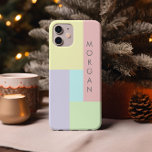 Modern pastel geometrisch monogram Case-Mate iPhone case<br><div class="desc">Ons moderne pastel-collectie is uitgerust met een prachtig pastelkleurenpalet met een moderne vormgeving en een modern design op een geometrische manier. Dit collectie gaat over van kantoorbenodigdheden, kantoorbenodigdheden tot bruiloft. Controleer onze winkel op het hele collectie en als u wilt dat het gepersonaliseerd is met aangepaste kleuren, neemt u contact...</div>