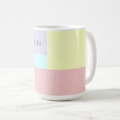 Modern pastel geometrisch monogram koffiemok (Voorkant rechts)