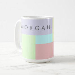 Modern pastel geometrisch monogram koffiemok