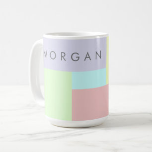 Modern pastel geometrisch monogram koffiemok