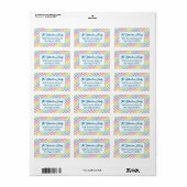 Modern Pastel Gingham Rainbow Baby Shower Party Etiket (Full Sheet)