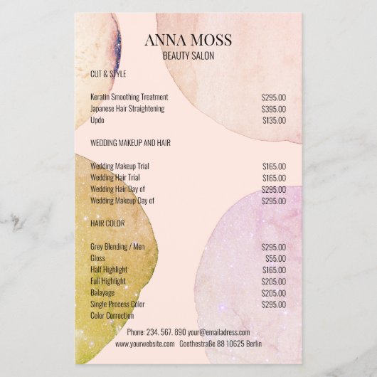 Modern pastel Glitter Flyer (Voorkant)