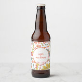 Modern Pastel Graphic Butterfly Pattern Bier Etiket (Voorkant)