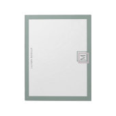 Modern Pastel Green Monogram Gepersonaliseerd Noti Notitieblok (Linkerzijde)