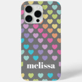 Modern pastel grijs hart vorm patroon Case-Mate iPhone case (Achterkant)