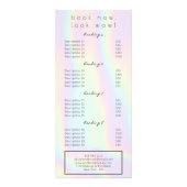 Modern pastel holografisch glazuur salon service m reclamekaart (Achterkant)