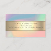 Modern pastel holografisch glitter hoofdtelefoon D Visitekaartje (Achterkant)