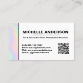Modern Pastel Holographic Makeup Artist Visitekaartje (Achterkant)