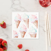 Modern pastel ijsje verjaardagsfeestje servet (Insitu)