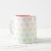 Modern pastel kleurenpatroon op wit tweekleurige koffiemok (Voorkant links)