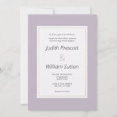 Modern pastel lavendel minimalistisch thema Huweli Kaart (Voorkant)