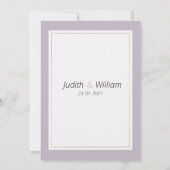 Modern pastel lavendel minimalistisch thema RSVP Kaart (Achterkant)
