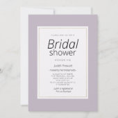 Modern pastel lavender minimalist Bridal Shower Kaart (Voorkant)