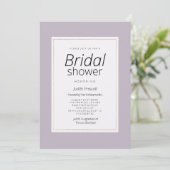 Modern pastel lavender minimalist Bridal Shower Kaart (Staand voorkant)