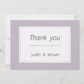 Modern pastel lavender minimalist theme Thank You Kaart (Voorkant)