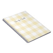Modern Pastel Lemon en White Gingham Check Notitieboek (Rechterzijde)