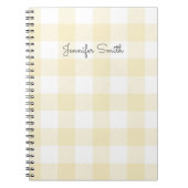 Modern Pastel Lemon en White Gingham Check Notitieboek (Voorkant)