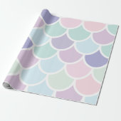 Modern pastel met roodbruine mermaïd patroon met n cadeaupapier (Uitgerold)
