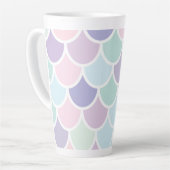 Modern pastel met roodbruine mermaïd patroon met n latte mok (Linkerhoek)