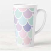 Modern pastel met roodbruine mermaïd patroon met n latte mok (Rechts)