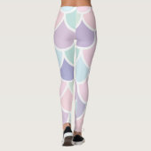 Modern pastel met roodbruine mermaïd patroon met n leggings (Achterkant)
