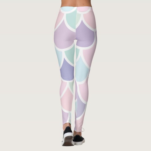 Modern pastel met roodbruine mermaïd patroon met n leggings (Achterkant)