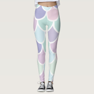 Modern pastel met roodbruine mermaïd patroon met n leggings