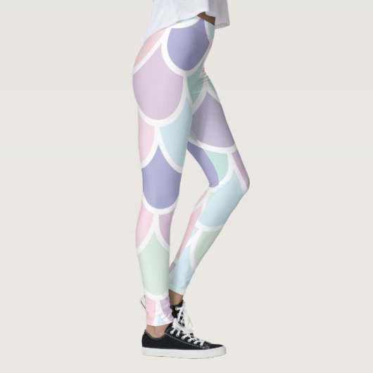 Modern pastel met roodbruine mermaïd patroon met n leggings (Rechts)