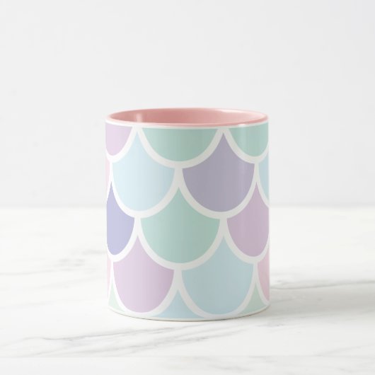 Modern pastel met roodbruine mermaïd patroon met n mok (Midden)
