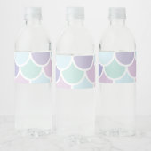 Modern pastel met roodbruine mermaïd patroon met n waterfles etiket (Flessen)