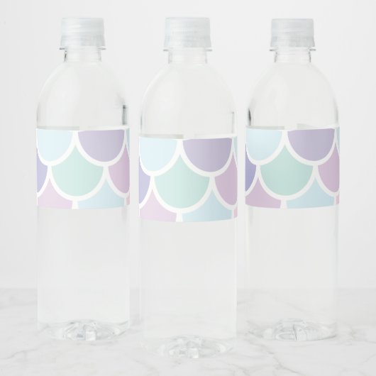 Modern pastel met roodbruine mermaïd patroon met n waterfles etiket (Flessen)