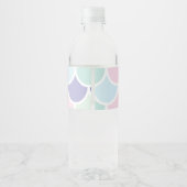 Modern pastel met roodbruine mermaïd patroon met n waterfles etiket (Achterkant)