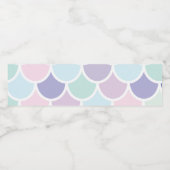Modern pastel met roodbruine mermaïd patroon met n waterfles etiket (Enkel label)