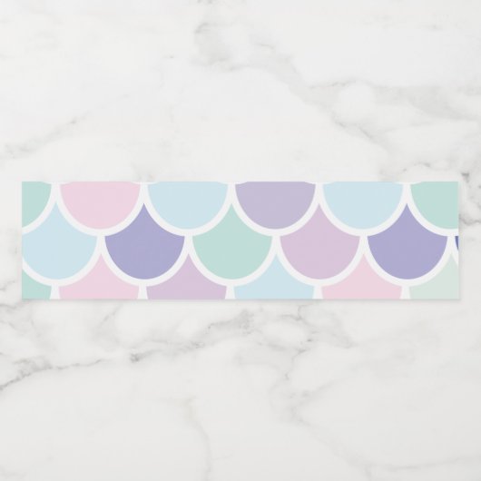 Modern pastel met roodbruine mermaïd patroon met n waterfles etiket (Enkel label)