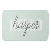 Modern Pastel Mint Hallo en u noemt Badmat (Voorkant)