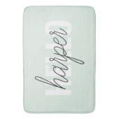 Modern Pastel Mint Hallo en u noemt Badmat (Voorkant Verticaal)