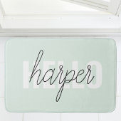 Modern Pastel Mint Hallo en u noemt Badmat