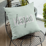 Modern Pastel Mint Hallo en u noemt Buitenkussen<br><div class="desc">Modern Pastel Mint Hallo en u noemt</div>