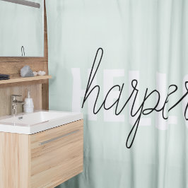 Modern Pastel Mint Hallo en u noemt Douchegordijn