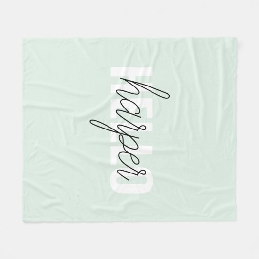 Modern Pastel Mint Hallo en u noemt Fleece Deken (Voorkant (Horizontaal))