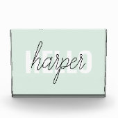 Modern Pastel Mint Hallo en u noemt Fotoblokken (Voorkant)