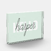 Modern Pastel Mint Hallo en u noemt Fotoblokken (Links)